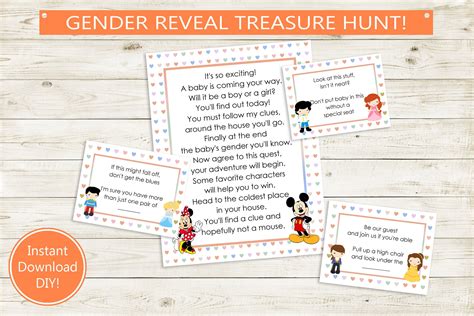 Baby riddle allowed for me to enjoy the excitement of not finding out the gender without the stress of having to worry about getting appropriate clothing immediately after birth. Gender reveal printable treasure hunt clues // editable PDF, gender reveal game, rhyming ...