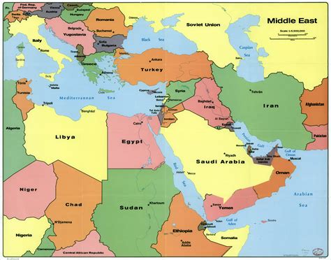 Map Of Middle East With Capitals Time Zones Map World