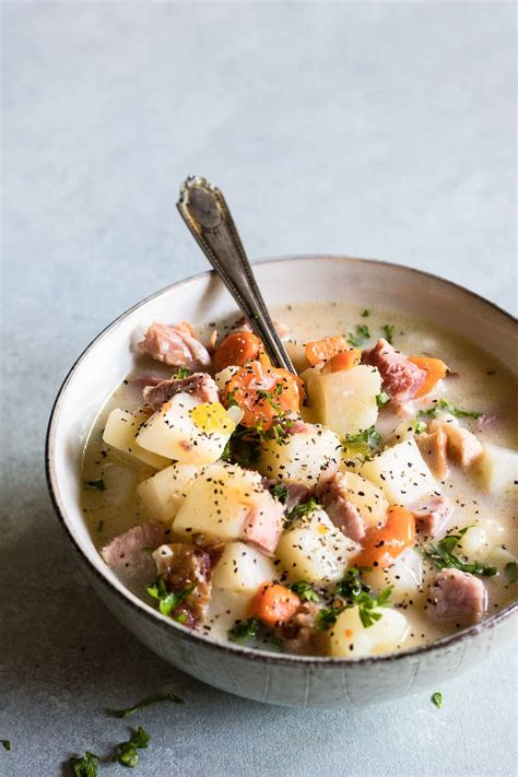Combine potatoes, carrots, green beans, celery, onion, ham, and water in a stockpot. Leftover Ham Bone Soup | Recipe | Ham bone soup, Leftover ...