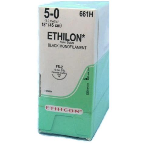 Ethicon 5 0 X 18 Ethilon Nylon Black Sutures With Fs 2 Needle 36