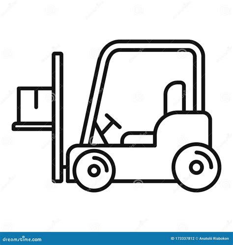 Forklift Icon Outline Style Stock Vector Illustration Of Crate