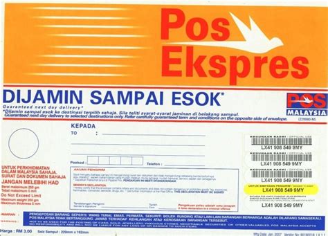 Sampul Surat Pos Express - kueh apem