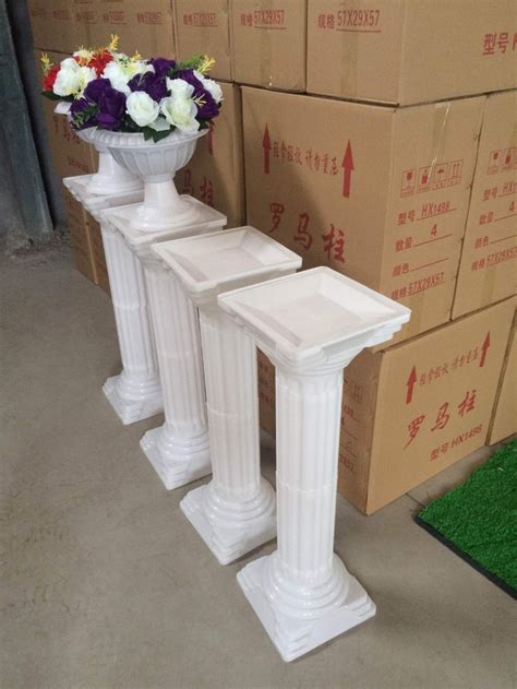 Fashion Wedding Props Decorative Roman Columns White Color Plastic