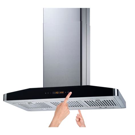 Complete with aluminum mesh filters that remove smoke and grease range hood size: Winflo 30 in. Convertible Island Mount Range Hood in ...