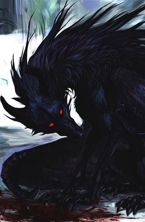 Wolf Crow Demon Shadow Creatures Dark Creatures Fantasy Creatures Art