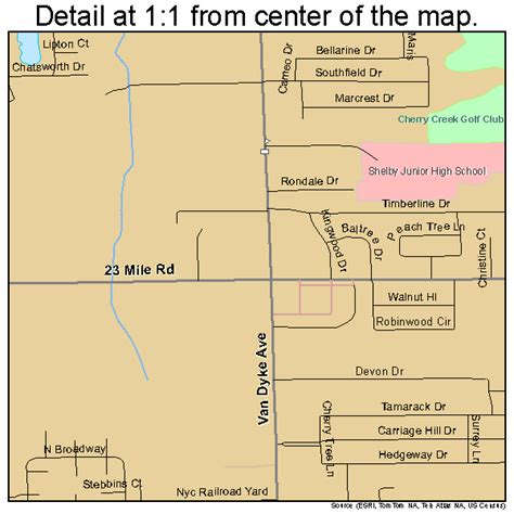 Shelby Michigan Street Map 2672818