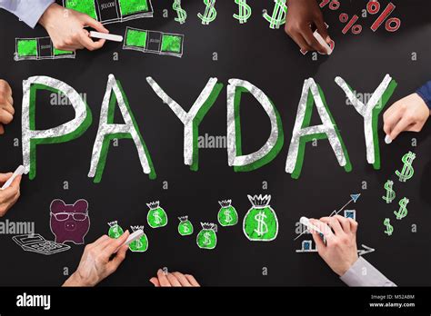 Group Of People Drawing Payday Employee Compensation Stock Photo Alamy