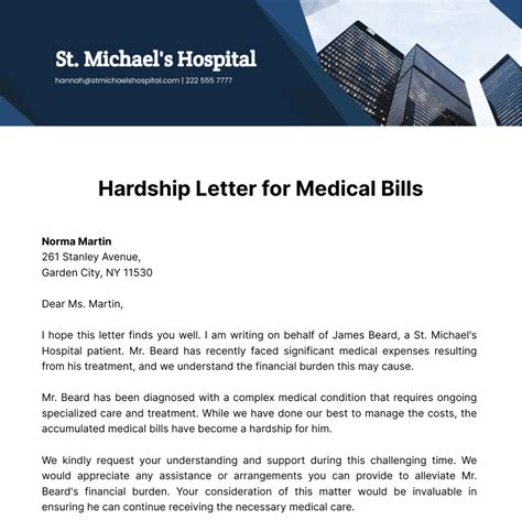 Hardship Letter For Medical Bills Template Edit Online And Download