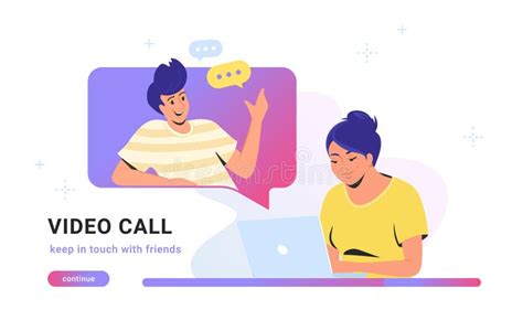 Video Call Conversation Or Chat Concept Vector Illustration Of Woman