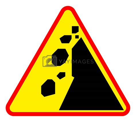 Landslide Road Warning Sign By Speedfighter Vectors And Illustrations
