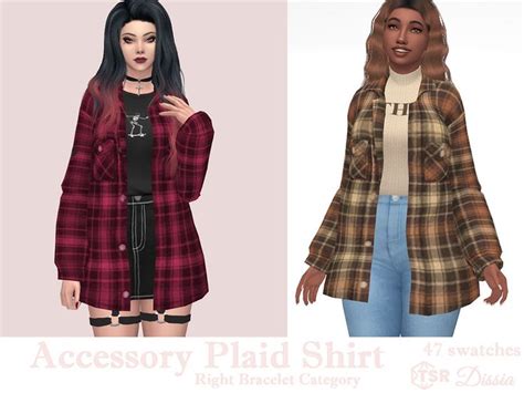 The Sims Resource Accessory Plaid Shirt Sims 4 Clothes Sims 4