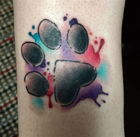 Dog paw paw prints transparent background png. coolTop Watercolor tattoo - Daughter's new paw-print with ...