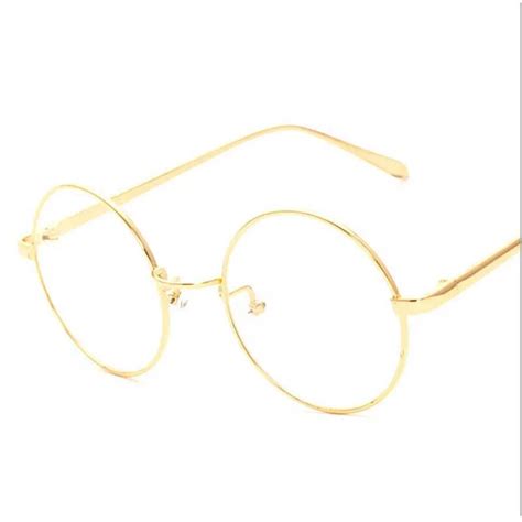 Peekaboo New Korean Retro Full Rim Gold Eyeglass Frame Nerd Thin Metal Preppy Style Vintage