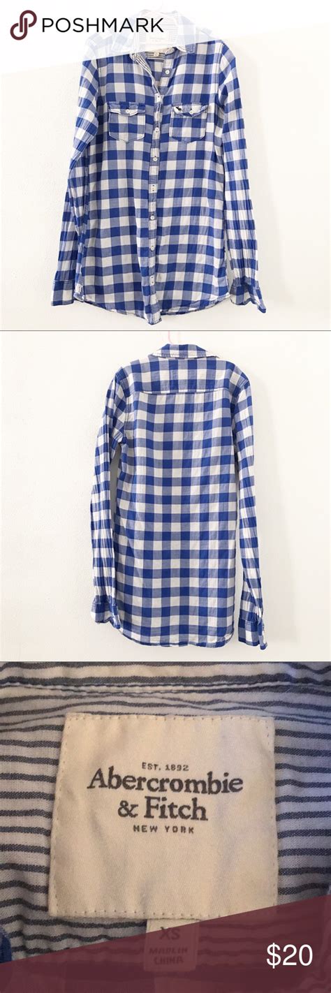 Abercrombie And Fitch Blue Check Button Down Shirt Blue Check Casual Shirts For Men Casual
