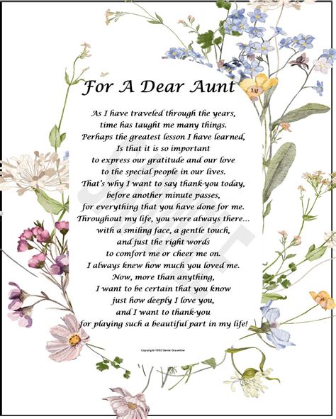 Poem For My Aunt Digital Download Aunt Thank You Etsy