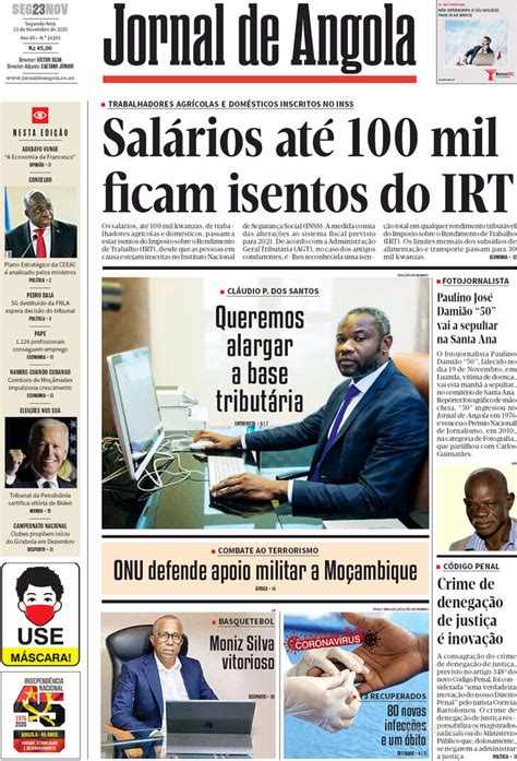 Capa Jornal De Angola De