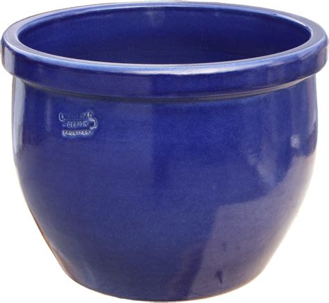 Hentschke Keramik Pot De Fleur Grande Bleu Ø 50 X 42 Cm Avec Trou De