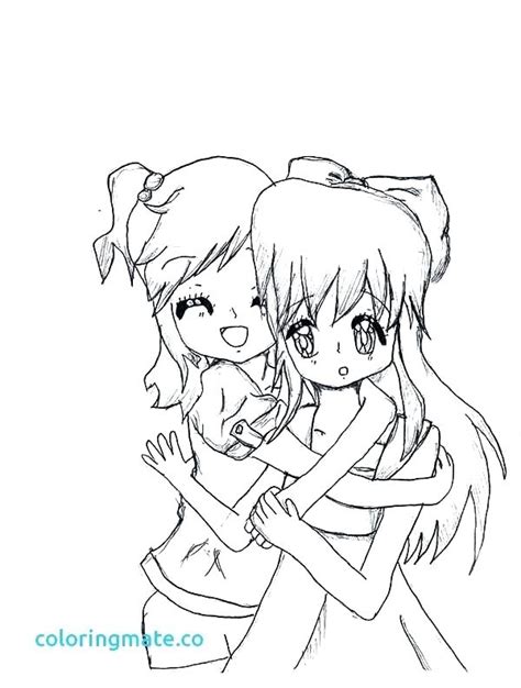 Anime Best Friends Coloring Pages At Free Printable