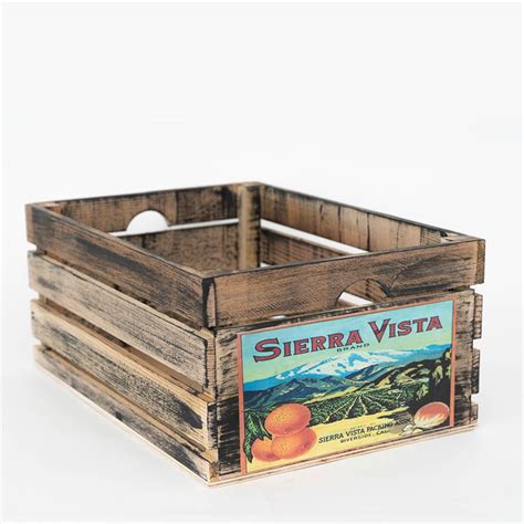 At Home On Main Vintage Style Wood Fruit Crate Sierra Vista In Black