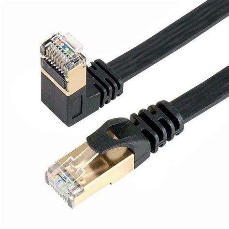 Cat 6 better quality then cat5, designed for 1000mbit, some specification of cat6 are also used for 10gbit connections. Cat 7 Ethernet Patch Cable Right Angle Down - RJ45 High ...