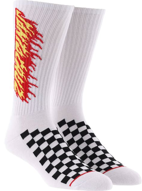 Santa Cruz Check Ringed Flamed Dot Sock White Tactics