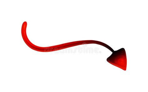 Dark Red Devil Tail With Arrow Shape Isolated On White Background Stock