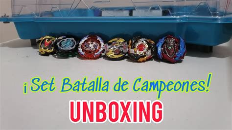 ¡set Batalla De Campeones Unboxing Beyblade Burst Turbo Youtube