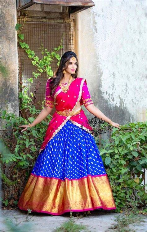 Traditional Pattu Half Sarees For Women Indian Fashion Ideas Indian