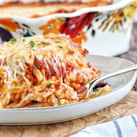 Meatless Baked Spaghetti Recipe Vegetarian Baked Spaghetti