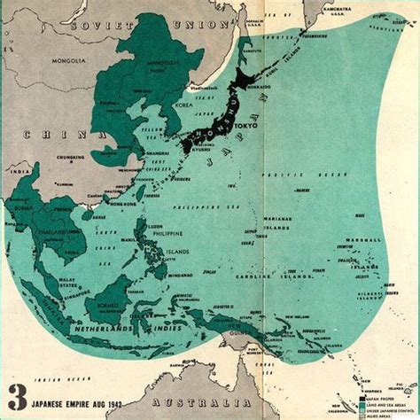Map Of Japanese Empire 1942 Wwii Pinterest