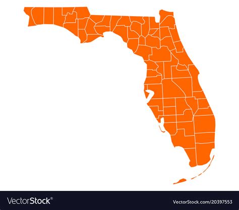 Map Florida Royalty Free Vector Image Vectorstock
