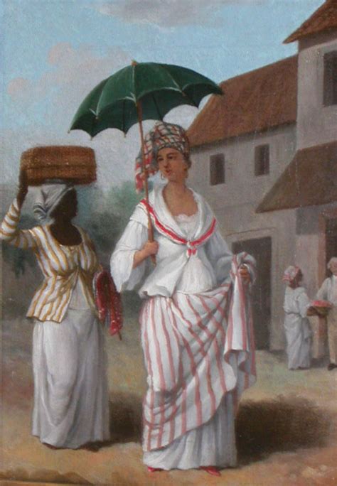 Scene Depicting West Indian Mulatto Woman With Umbrella Slavery And