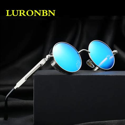 2017 Luxury Brand Steampunk Men S Polarized Sunglasses Mirror Coating Sunglasses Round Circle