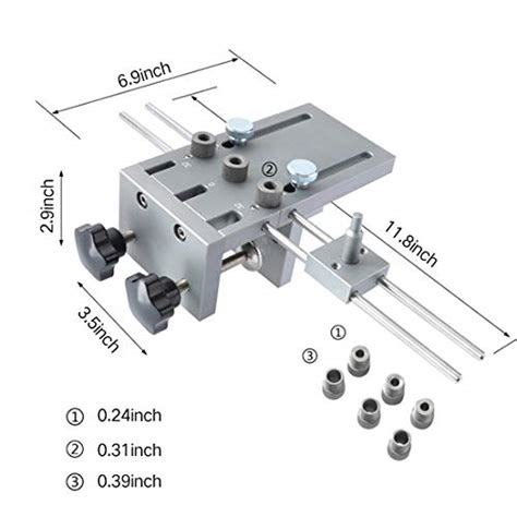 Hitomen Adjustable Doweling Jig Kit With 3 Dowel Drilling Sleeves 6mm1