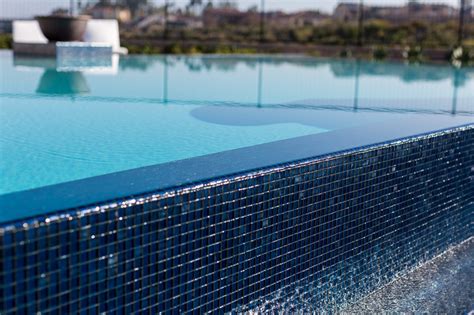 Waterfall Edge Pool Glass Tile Van Slyke Landscape Inc Design