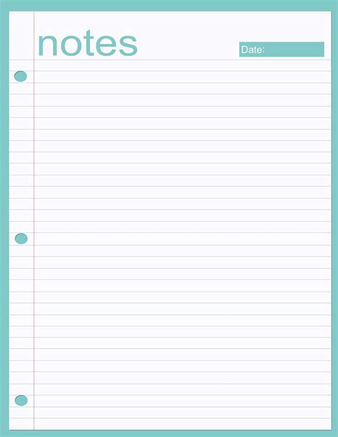 Printable Note Pages Room Surf Com