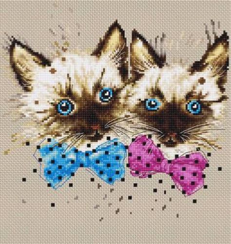 Two Cats Counted Cross Stitch Kit Cats Counted Cross Stitch Etsy