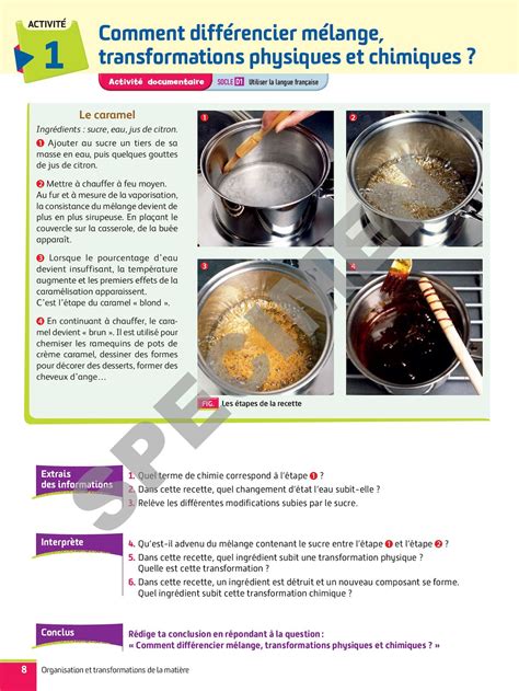 Melange Transformation Chimique Ou Physique Caramel