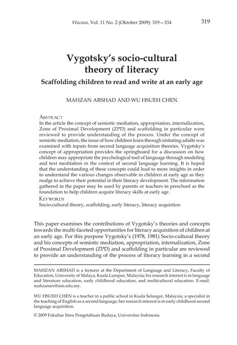 Reflection On Vygotskys Sociocultural Theory Ph
