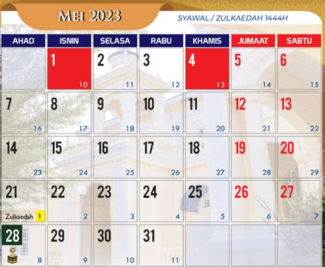 Kalendar Islam Tarikh Penting H Di Malaysia