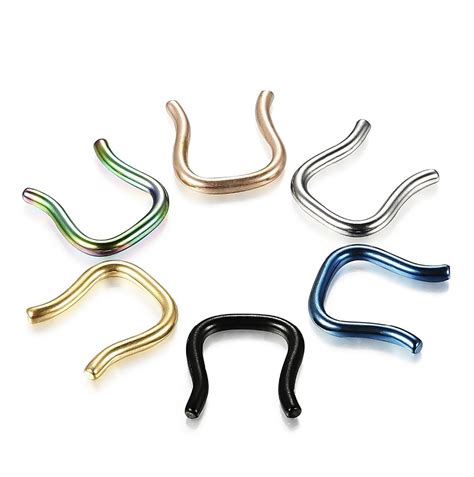 6pcslot Surgical Steel Curved U Shape Septum Retainer Nose Piercing Jewelry Ear Hanger Body
