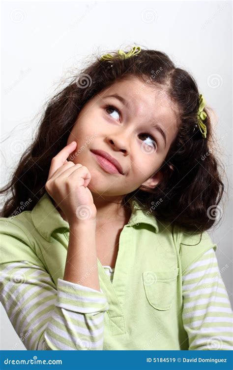 Little Girl Thinking Stock Image Image Of Child Little 5184519