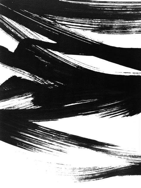 An Abstract Black And White Painting With Brush Strokes