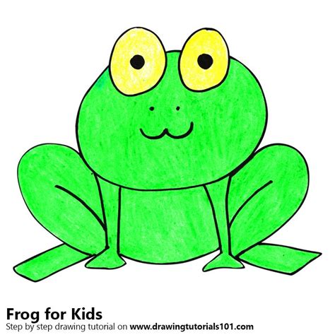 Learn How To Draw A Frog For Kids Very Easy Animals For Kids Step By
