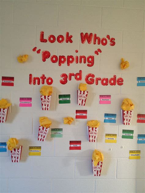 Look Whos Popping Into 3rd Grade Bulletin Board Outside Of The