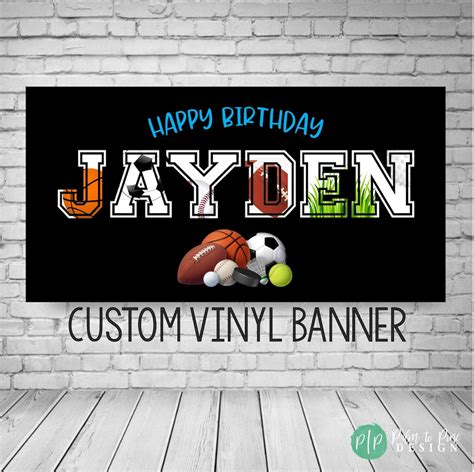 Sports Birthday Banner Sports Banner Sports Birthday Party