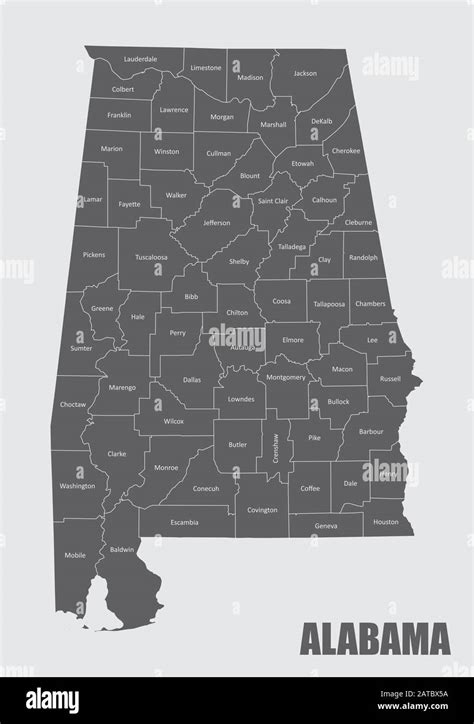 Map Alabama County Map Usa Hi Res Stock Photography And Images Alamy