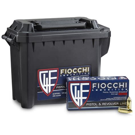 Fiocchi Shooting Dynamics 9mm Luger Fmjtc 124 Grain 200 Rounds With