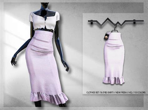 Clothes Set 76 Midi Skirt Bd295 By Busra Tr At Tsr Sims 4 Updates