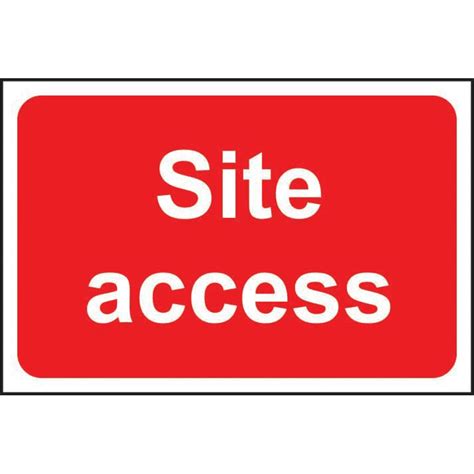 Site Access Sign 3mm Foamed Pvc Board 600mm X 400mm Rsis
